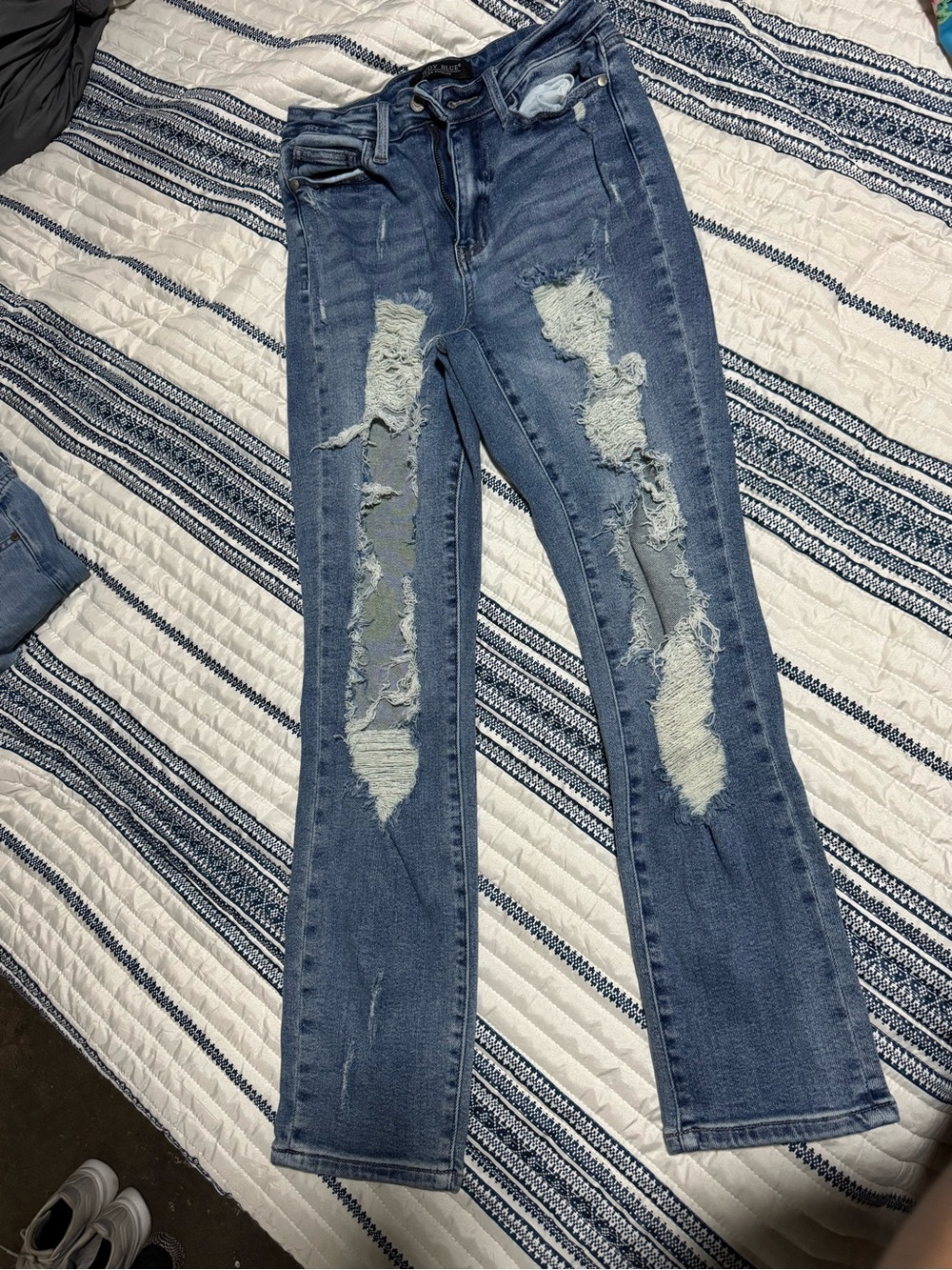Women's Judy blue  Distressed Blue Ripped Jeans